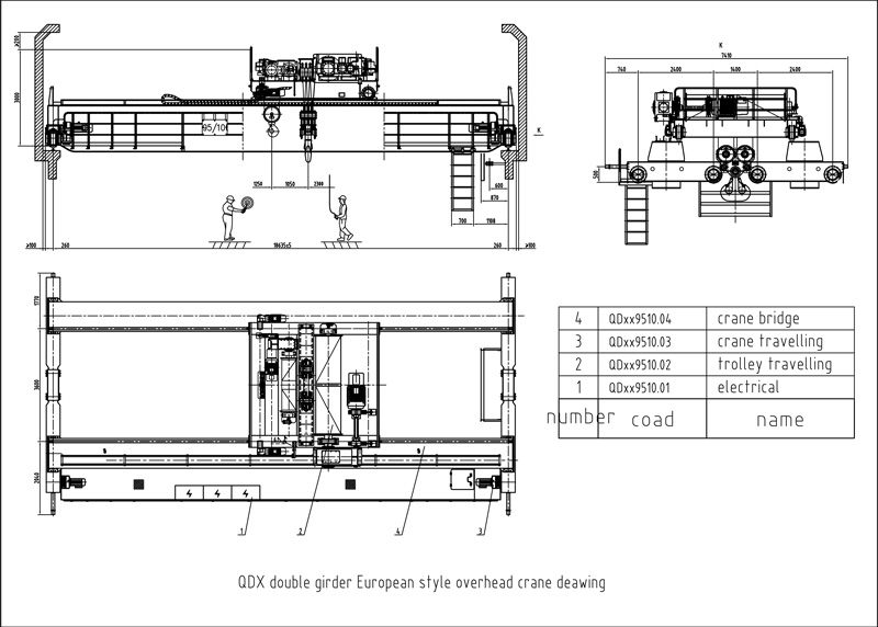 QDX-European-style-bridge-crane-drawing