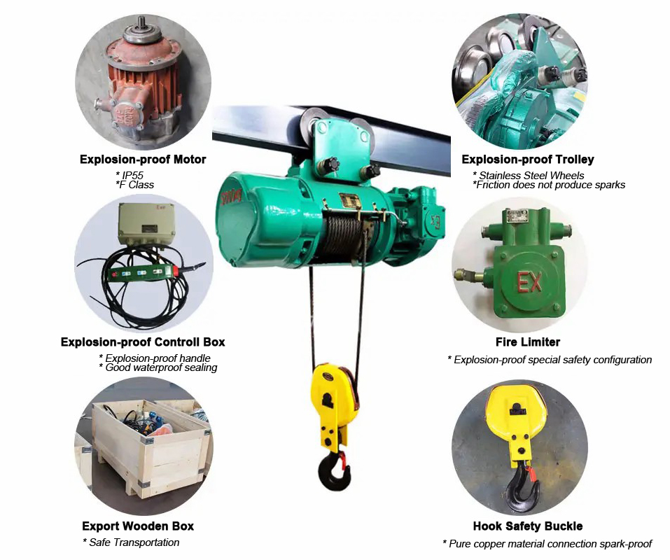 BCD wire rope Explosion-proof electric hoist