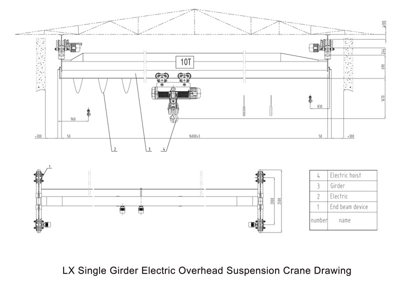 LX-single-girder-suspension-crane-drawing