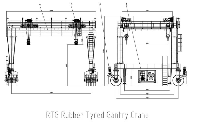 RTG Rubber Tyred Gantry Crane