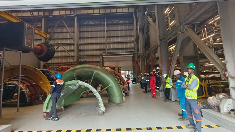 Flagcrane 95t overhead crane for Azito's power plant removed the Gas Turbine rotor in Cote d'Ivoire